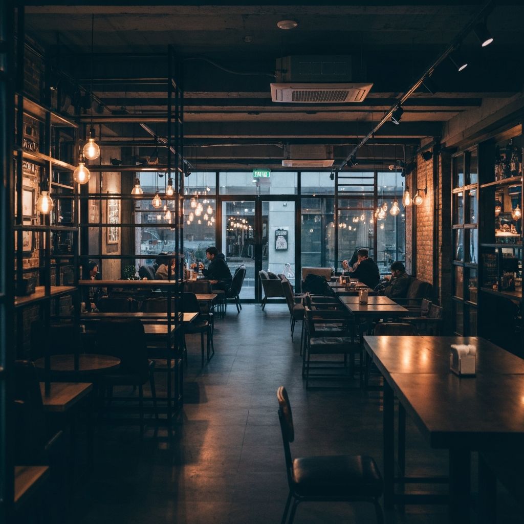 Evening ambiance with warm lighting